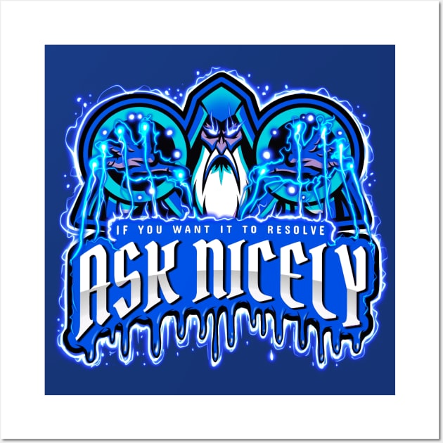 Ask Nicely Wizard Electric Wall Art by Shawnsonart